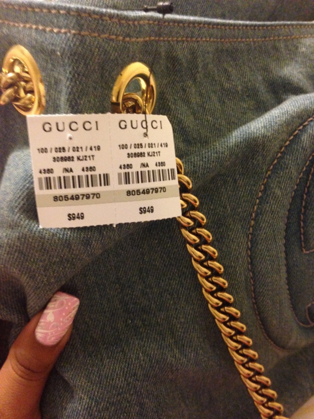 Gucci Soho Denim Tote Bag - Picture 3 of 15